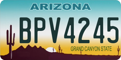 AZ license plate BPV4245