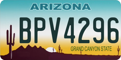 AZ license plate BPV4296