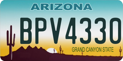 AZ license plate BPV4330