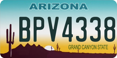 AZ license plate BPV4338