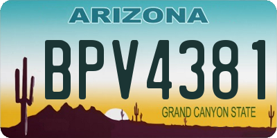 AZ license plate BPV4381