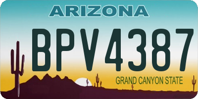 AZ license plate BPV4387