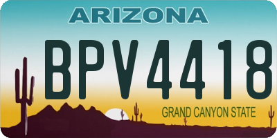 AZ license plate BPV4418