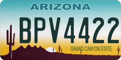 AZ license plate BPV4422