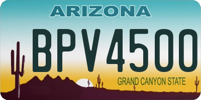AZ license plate BPV4500