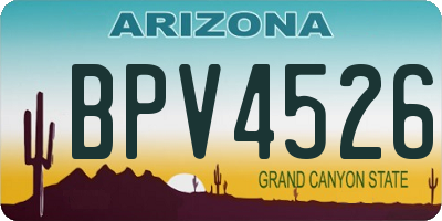 AZ license plate BPV4526