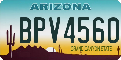 AZ license plate BPV4560