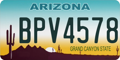 AZ license plate BPV4578