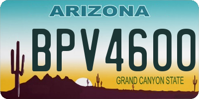 AZ license plate BPV4600