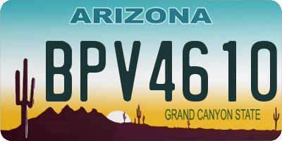 AZ license plate BPV4610