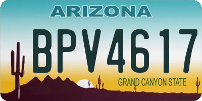 AZ license plate BPV4617