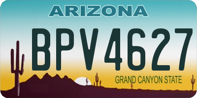 AZ license plate BPV4627