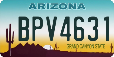 AZ license plate BPV4631