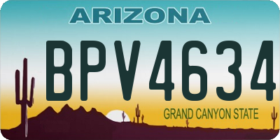 AZ license plate BPV4634