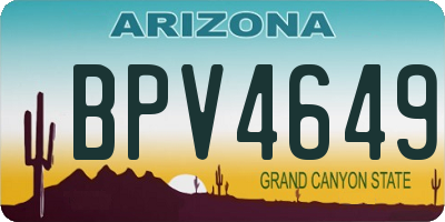 AZ license plate BPV4649
