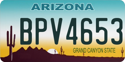 AZ license plate BPV4653
