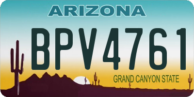 AZ license plate BPV4761