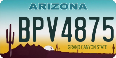 AZ license plate BPV4875