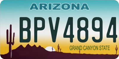 AZ license plate BPV4894