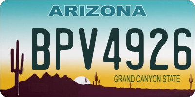 AZ license plate BPV4926
