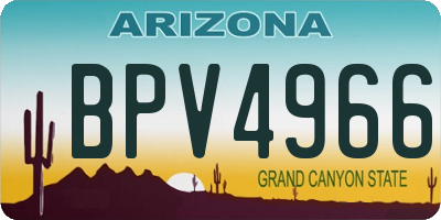 AZ license plate BPV4966