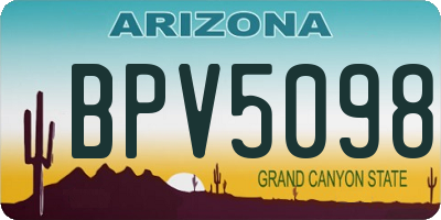 AZ license plate BPV5098