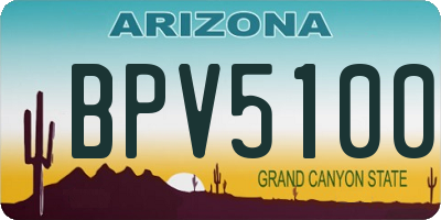 AZ license plate BPV5100