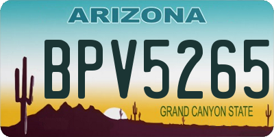 AZ license plate BPV5265