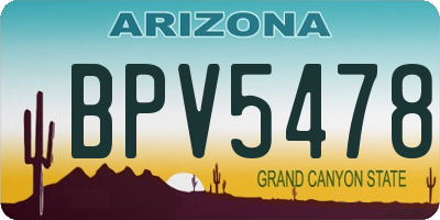 AZ license plate BPV5478