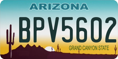 AZ license plate BPV5602