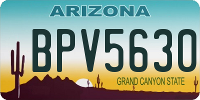 AZ license plate BPV5630