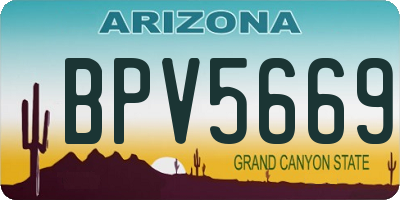 AZ license plate BPV5669