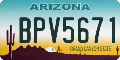AZ license plate BPV5671