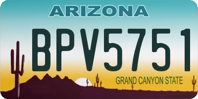 AZ license plate BPV5751
