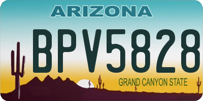 AZ license plate BPV5828