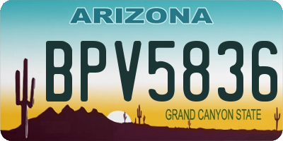 AZ license plate BPV5836