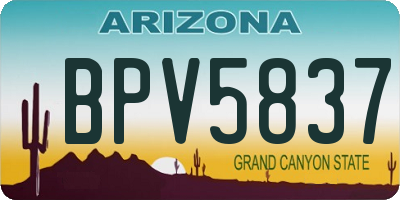 AZ license plate BPV5837