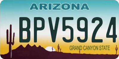AZ license plate BPV5924