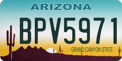 AZ license plate BPV5971