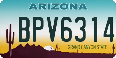 AZ license plate BPV6314