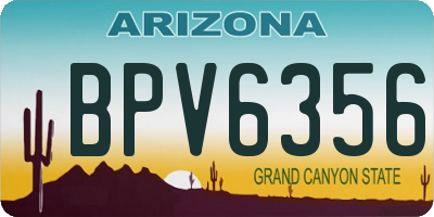 AZ license plate BPV6356