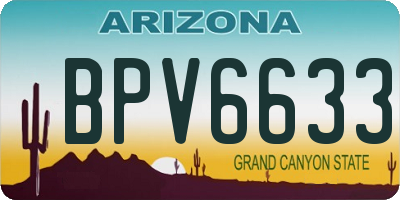 AZ license plate BPV6633