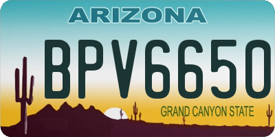 AZ license plate BPV6650