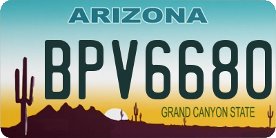 AZ license plate BPV6680