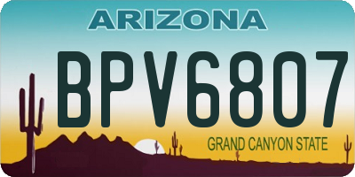 AZ license plate BPV6807