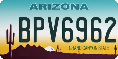 AZ license plate BPV6962