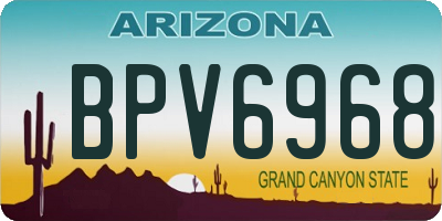 AZ license plate BPV6968