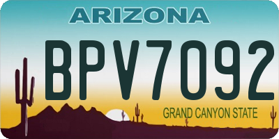 AZ license plate BPV7092