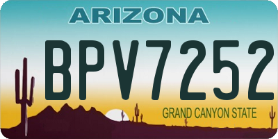 AZ license plate BPV7252