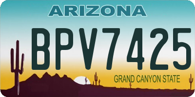 AZ license plate BPV7425